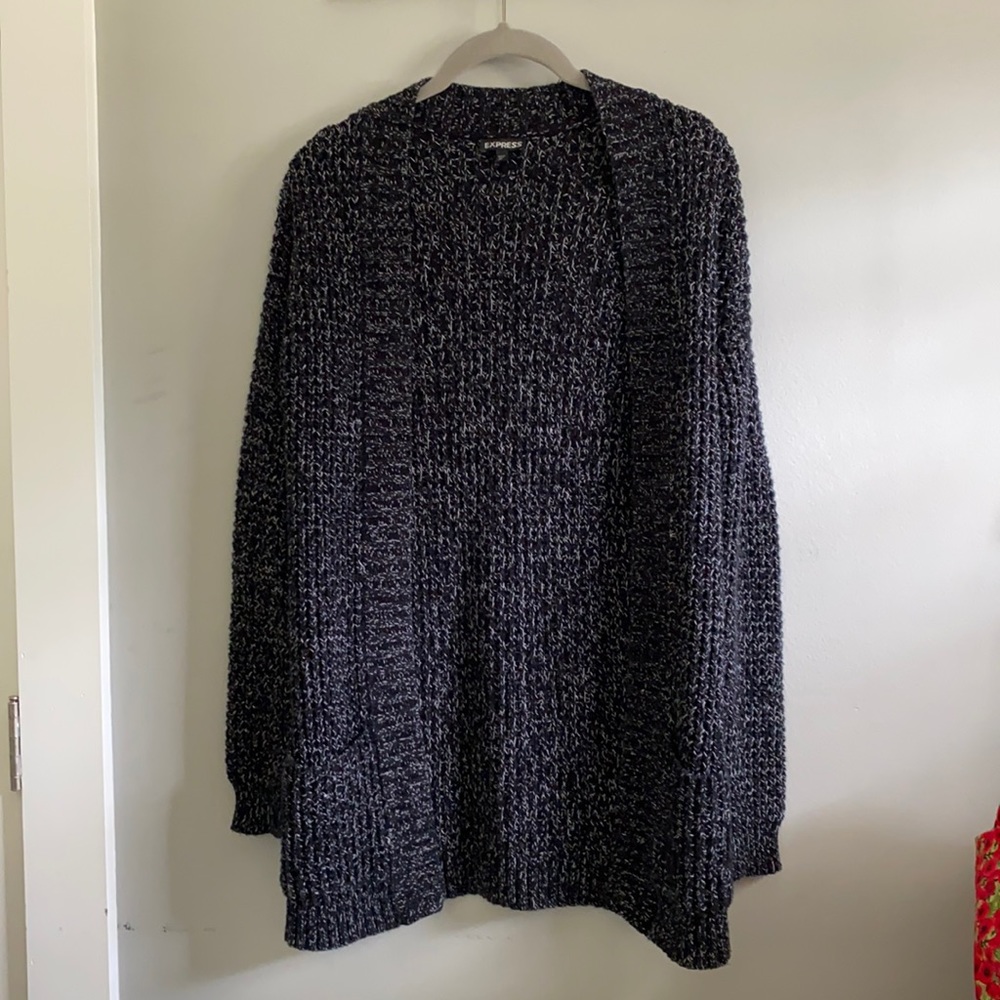 Express Charcoal Gray Chunky Knit Cardigan